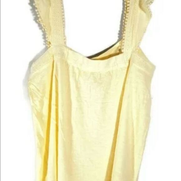 Style & Co Lemon Meringue Butter Yellow Tank Top Ruffled Strap Sz XS - Picture 3 of 6
